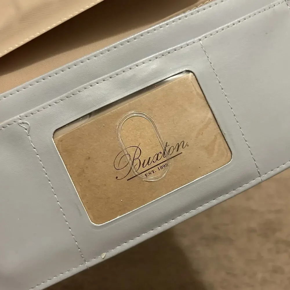 Buxton Rose Embossed Leather Wallet Gray
